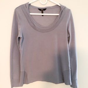 BCBG Paris Long Sleeve Hooded Athleisure Top